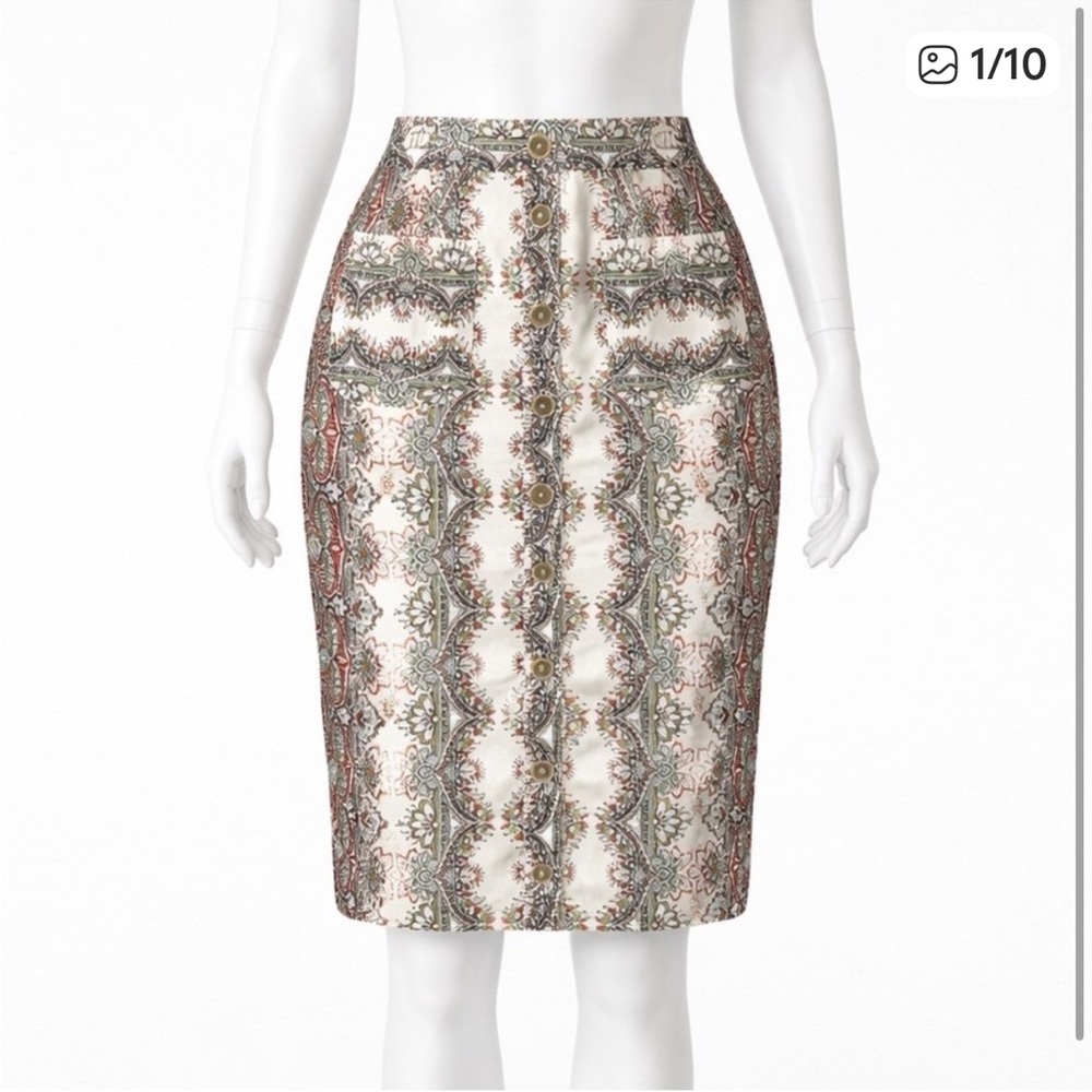 Anthropologie Maeve Button Front Pencil Skirt Women's Size 6